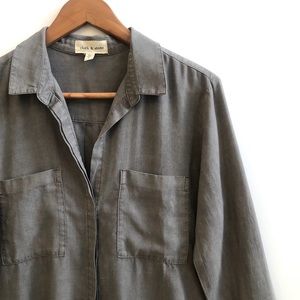 Cloth & Stone grey tencel buttondown shirt